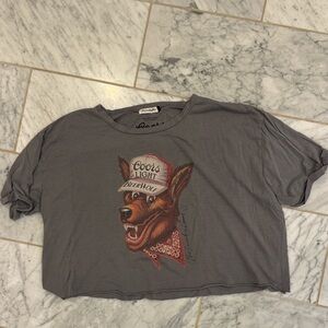 Cropped Graphic Tee - coors light beer wolf
